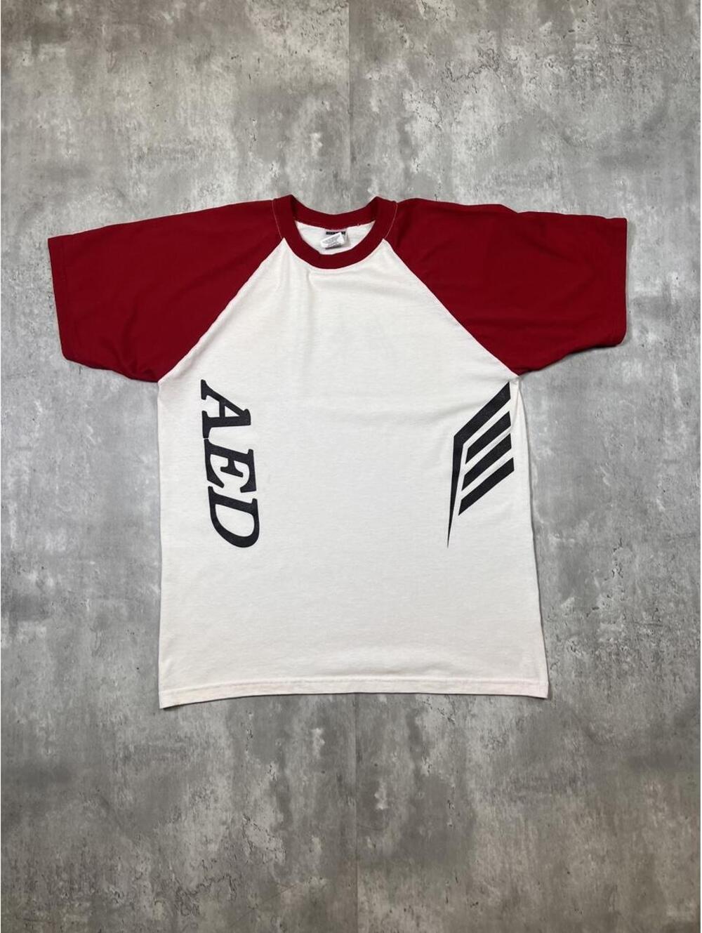 Y2K Angel Eye Graphic Raglan T-Shirt Red White